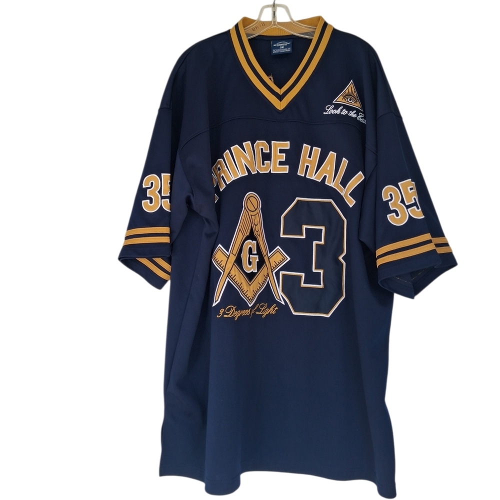 Bigboy Headgear Prince Hall Masonic Fraternity F & AM Jersey Mens Size 3X Blue